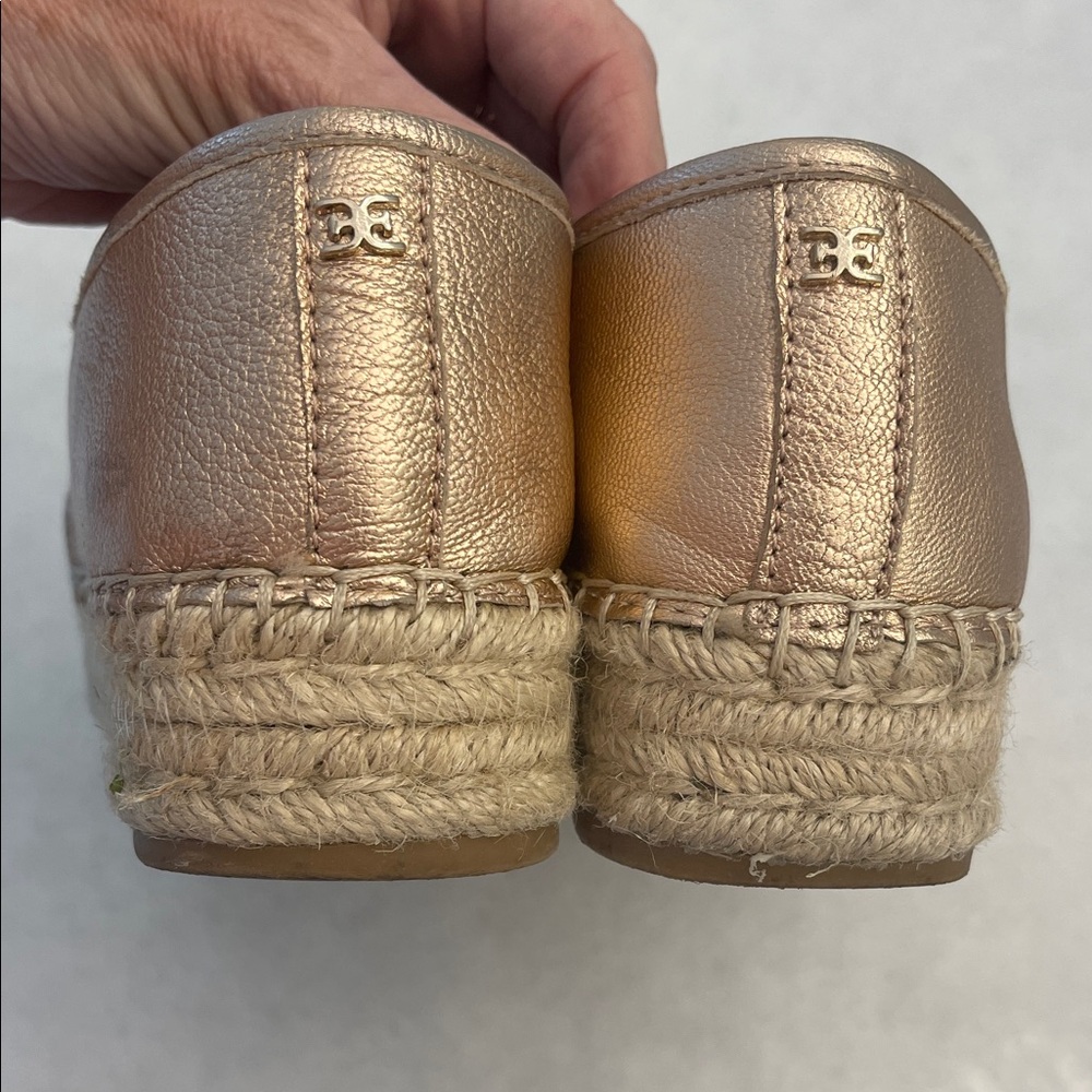 Sam Edelman Metallic Woven Espadrille Slip-On - Rose Gold - Picture 5 of 5